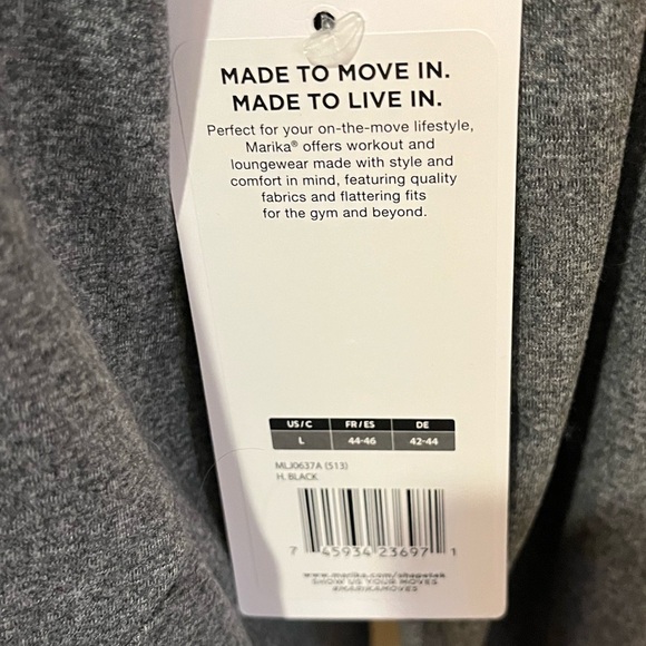 Marika Mona Full Zip Hoodie, in heather black (reads dark grey), size L - Picture 5 of 12